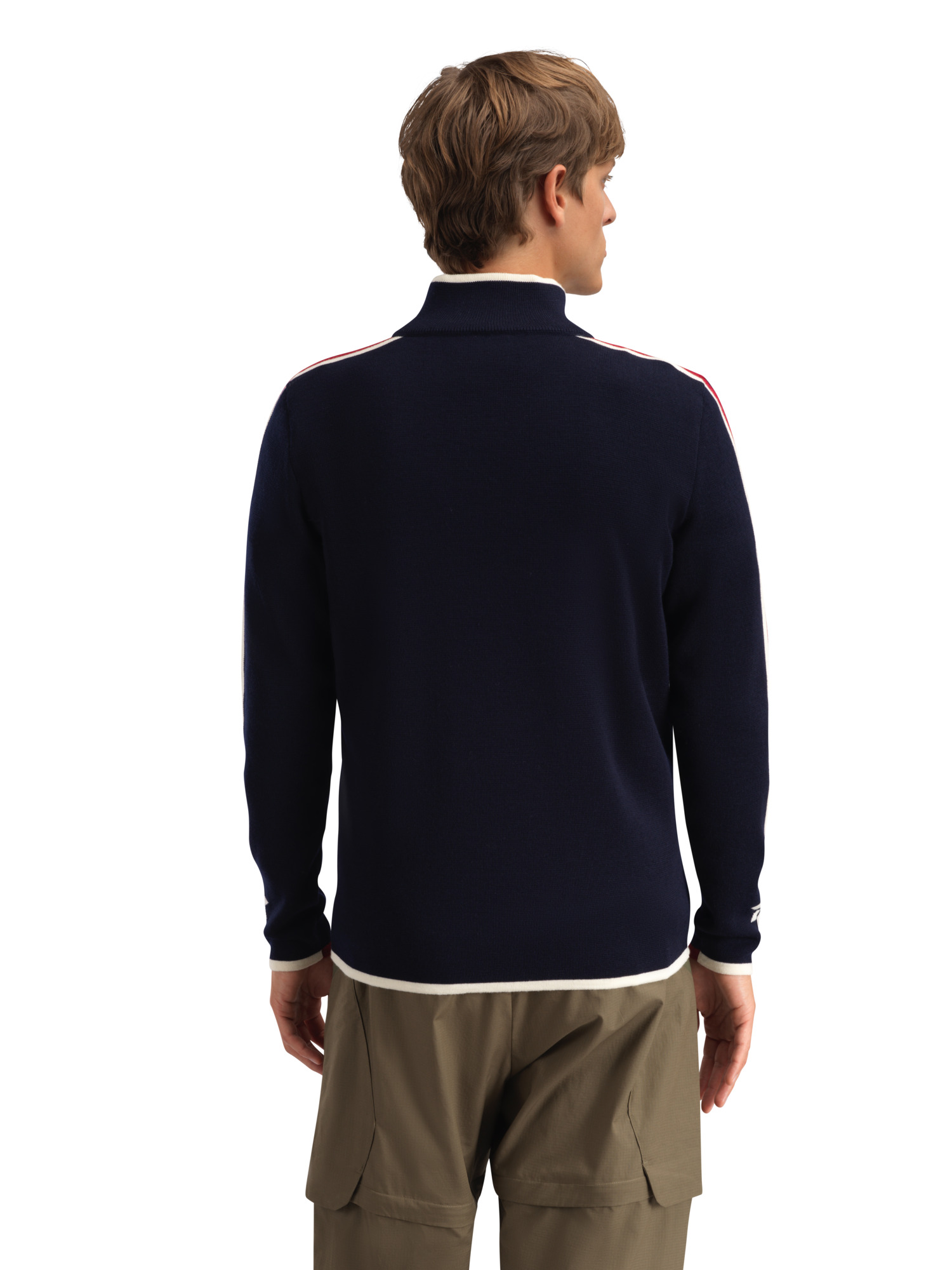 Nåle Men's Sweater - Merino Wool Marine Offwhite