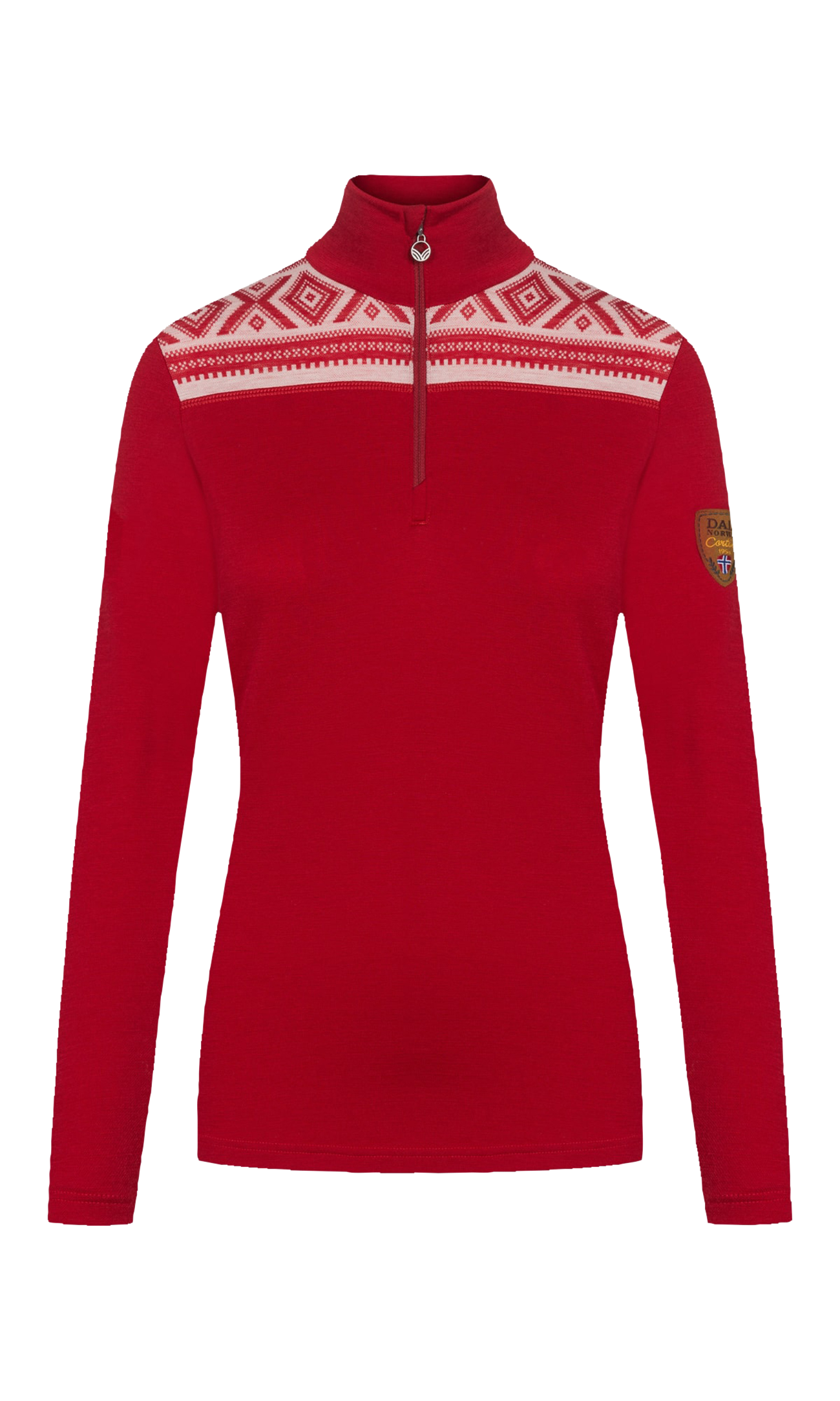 Cortina Superfine Women’s Sweater - Superfine Merino Raspberry Offwhite
